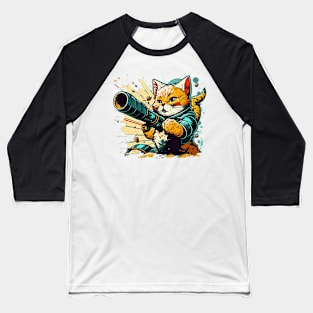 Cat with bazooka Baseball T-Shirt